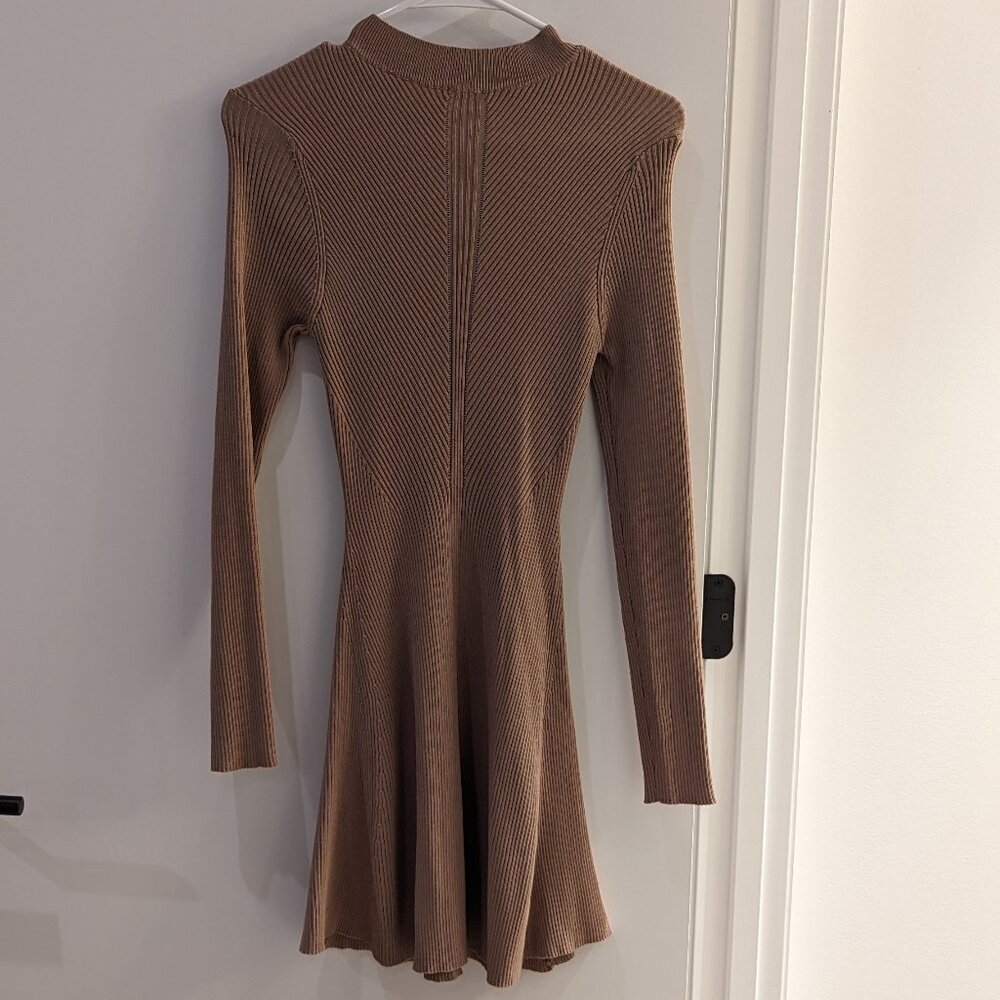 SAGE The Label Ribbed Dress in Taupe